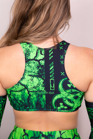 Toxic Teaser Top - Green - Freedom Rave Wear - Shirts & Tops