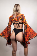 Volcanic Mesh Bell Sleeves Freedom Rave Wear Size: Small/Medium