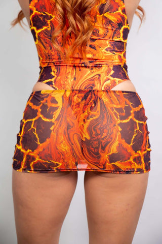 Volcanic Mesh Extra Mini Skirt - Freedom Rave Wear - Mini Skirts