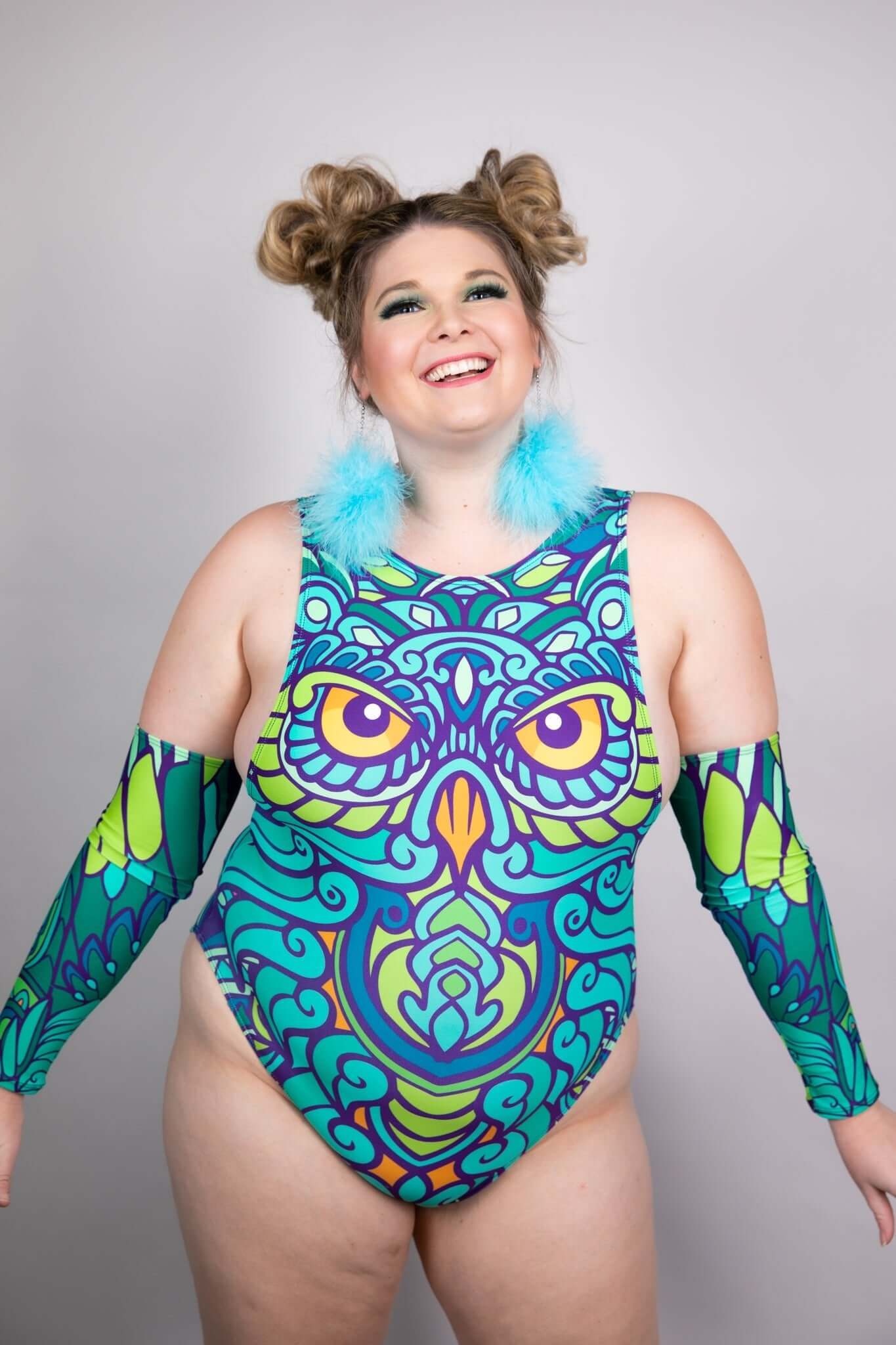 Freedom Rave Wear  Wise Owl Extra Coverage Sideboob Bodysuit