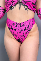 Zenith High Waisted Thong - Pink - Freedom Rave Wear - Bottoms